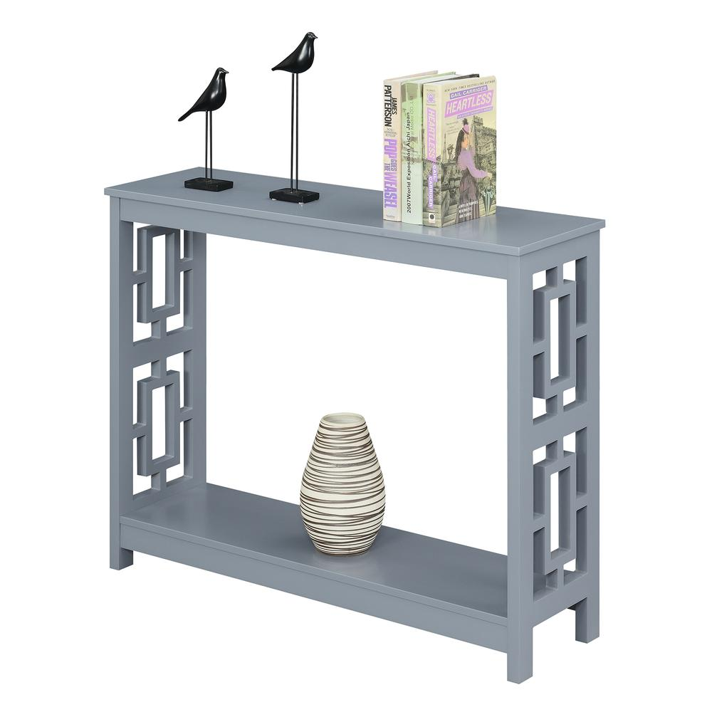 Town Square Console Table with Shelf, Gray