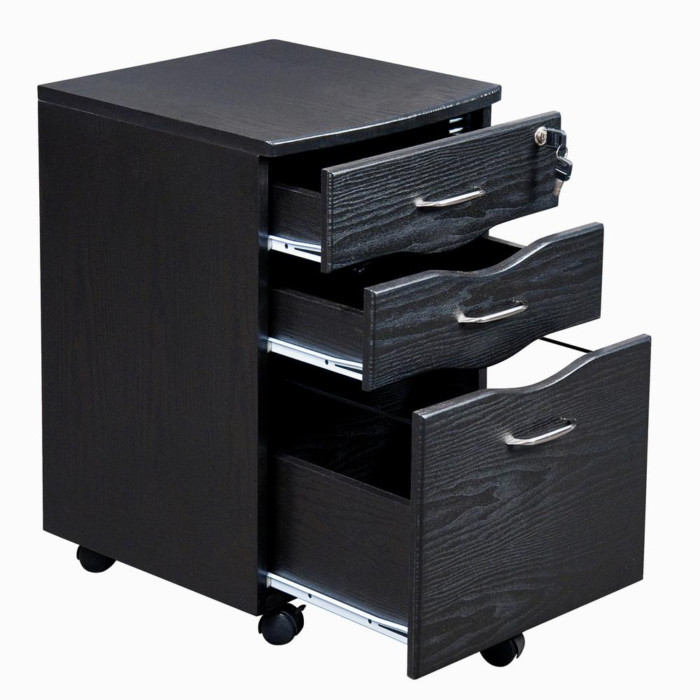 Rolling storage and File Cabinet. Color: Espresso