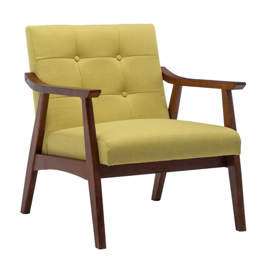 Natalie Accent Chair Bumblebee Yellow Fabric/Espresso