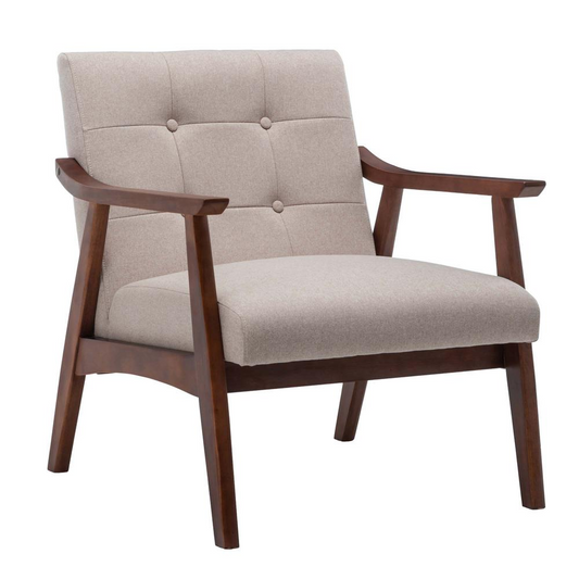 Natalie Accent Chair Sandy Beige Fabric/Espresso