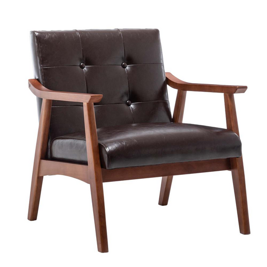 Natalie Accent Chair Espresso Faux Leather/Espresso