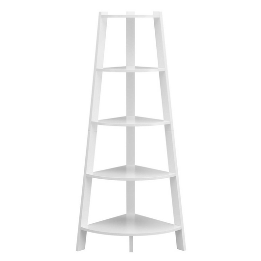 Newport 5 Tier Wide Corner Bookcase, White