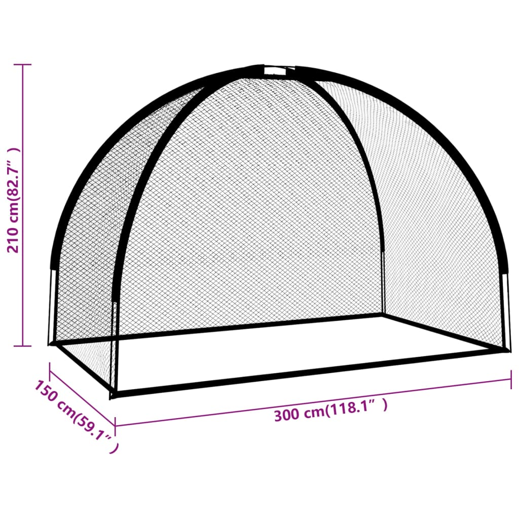 Golf Practice Net Black 118.1"x59.1"x82.7" Polyester