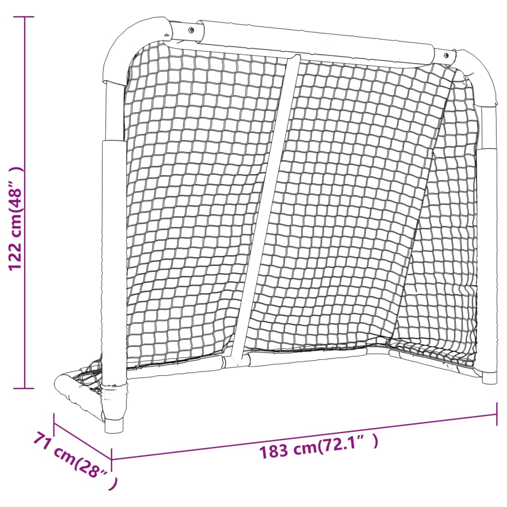 vidaXL Hockey Goal Red and White 72"x28"x48" Polyester