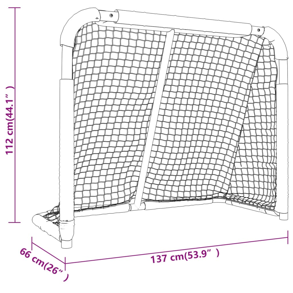 vidaXL Hockey Goal Red and White 53.9"x26"x44.1" Polyester