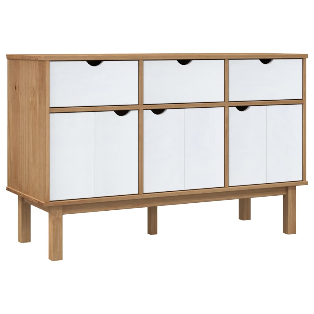 Sideboard OTTA Brown and White 44.9"x16.9"x28.9" Solid Wood Pine