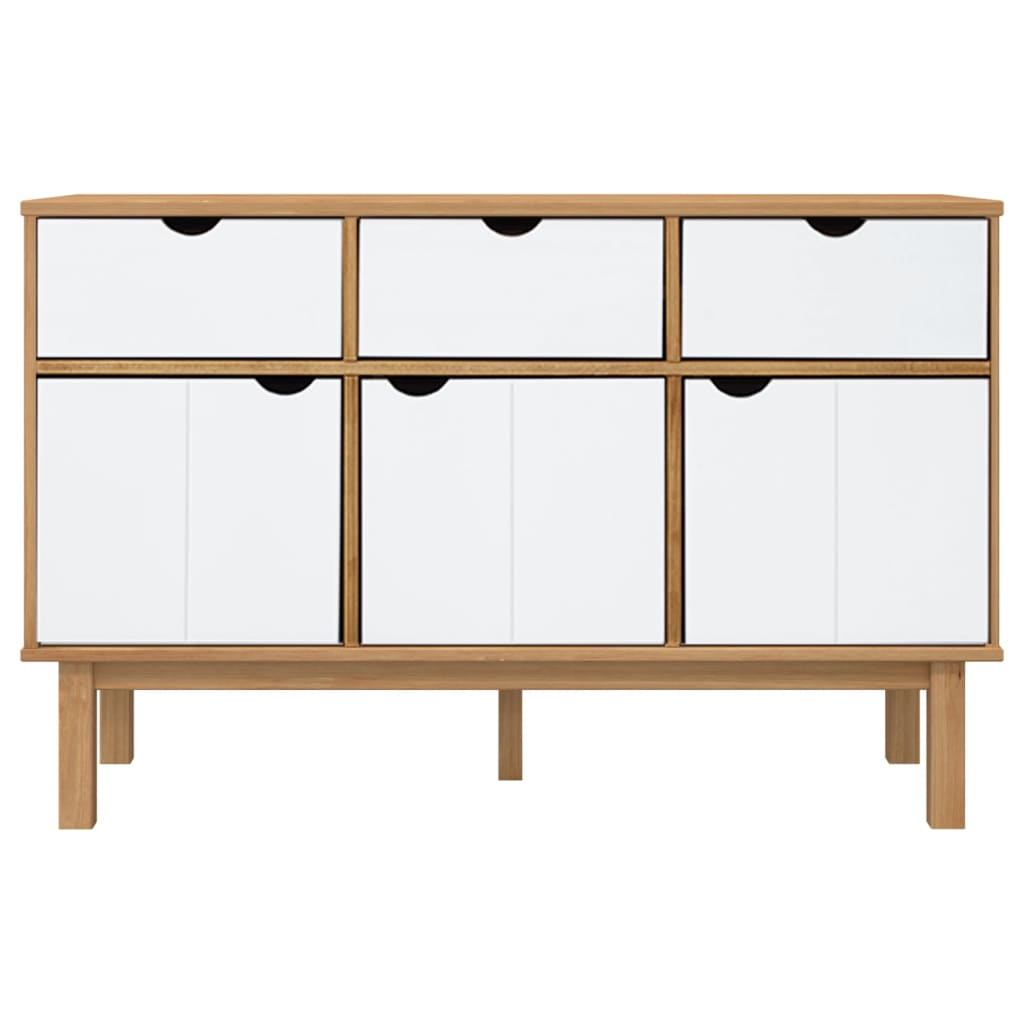 Sideboard OTTA Brown and White 44.9"x16.9"x28.9" Solid Wood Pine