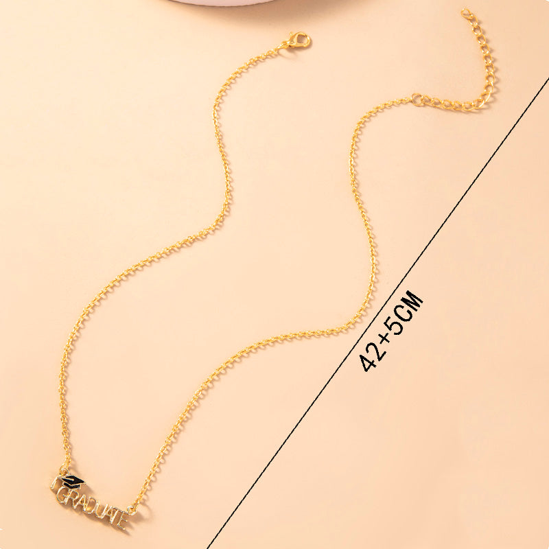 Graduate Letter Pendant Graduation Necklace For Women Men