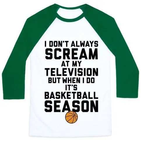 BASKETBALL SEASON UNISEX CLASSIC BASEBALL TEE