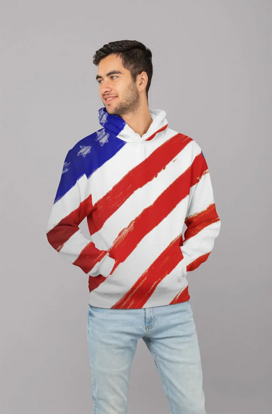 US Flag design Men Sublimation Hoodie