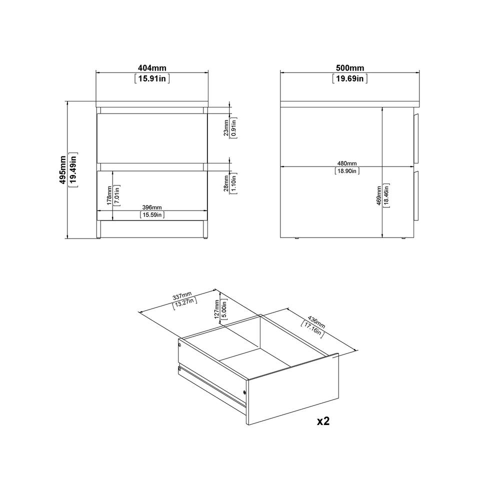 Scottsdale 2 Drawer Nightstand, Truffle