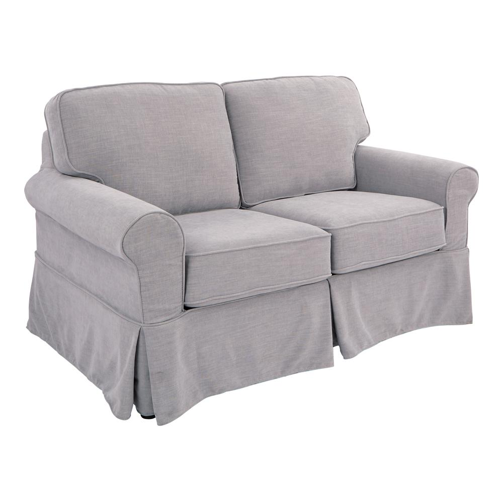 Loveseat with Fog Slip Cover