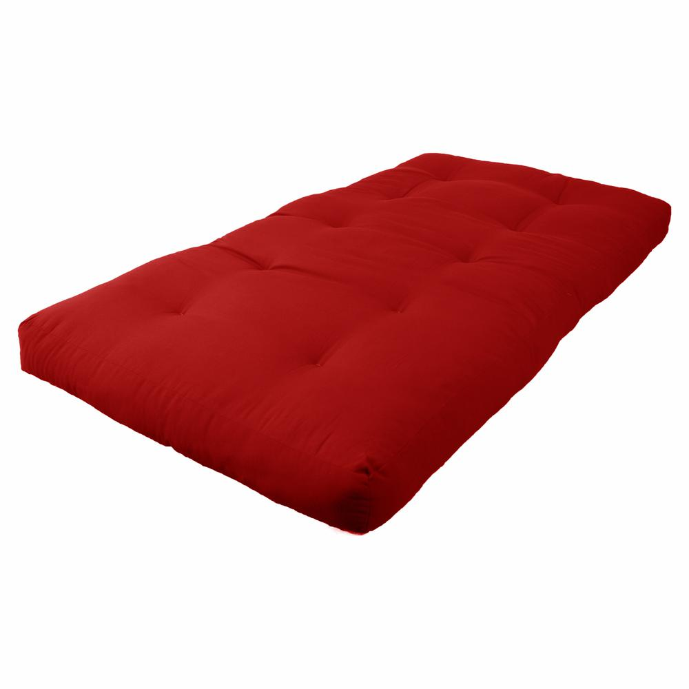 Blazing Needles Renewal 6-inch Twill Twin-size Futon Mattress - Ruby Red