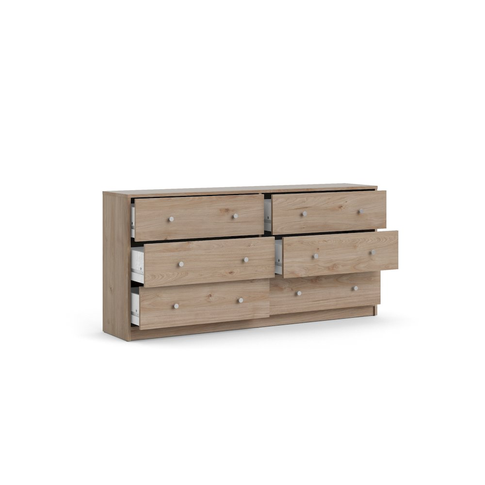 Portland 6 Drawer Double Dresser, Jackson Hickory