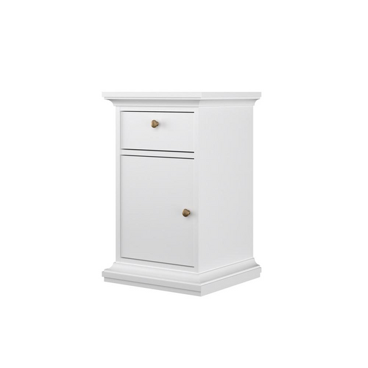 Sonoma 1 Drawer, 1 Door Nightstand, White