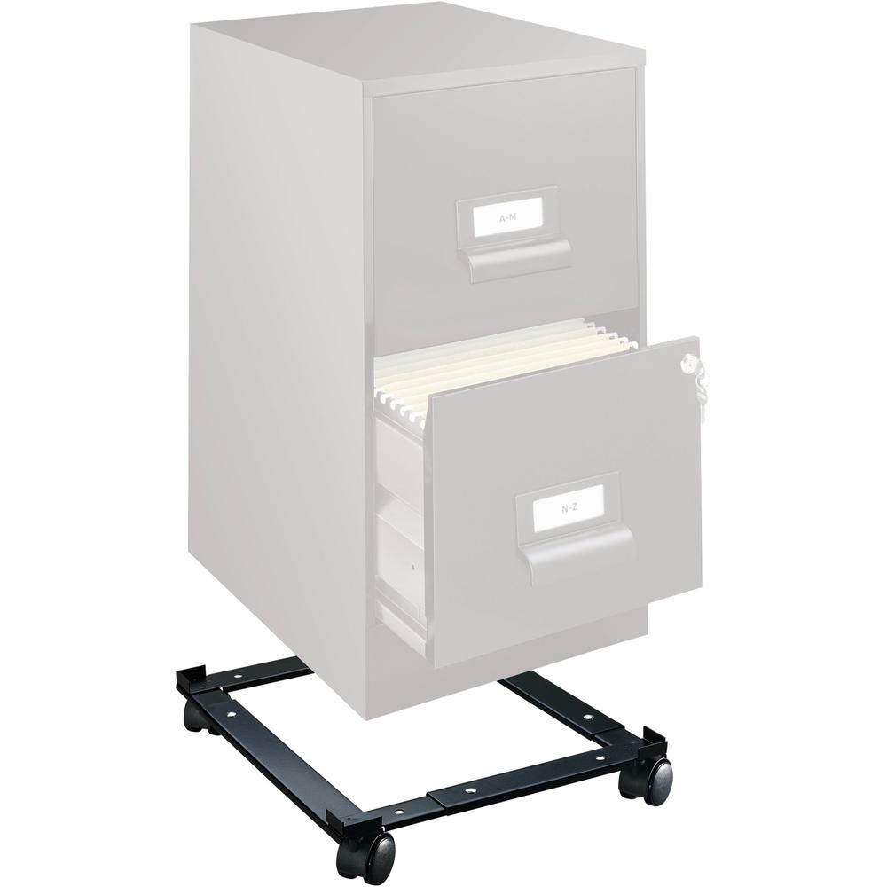 Lorell Commercial-Grade File Caddy - 400 lb Capacity - 4 Casters - Steel - x 16.6" Width x 11.4" Depth x 4" Height - Black - 1 Each