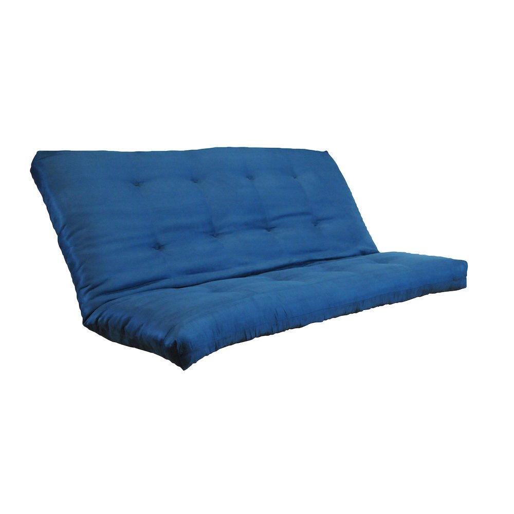 Coil Hinged Queen-size Futon Mattress in Suede Navy