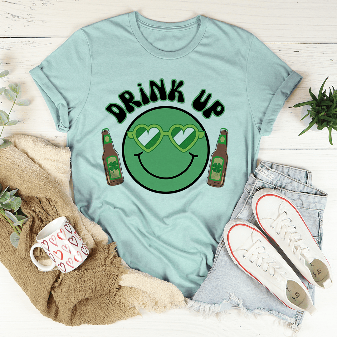 Drink Up Smiley St. Patricks Tee