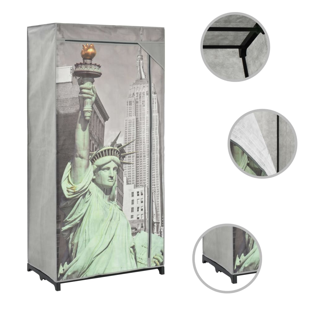 vidaXL Wardrobe New York 29.5"x17.7"x63" Fabric