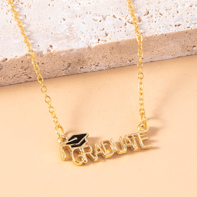 Graduate Letter Pendant Graduation Necklace For Women Men