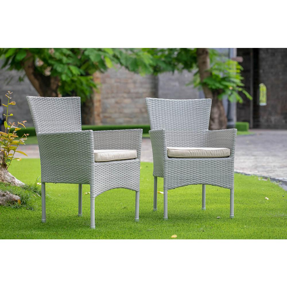 Wicker Patio Chair Natural Linen, BKLC103A