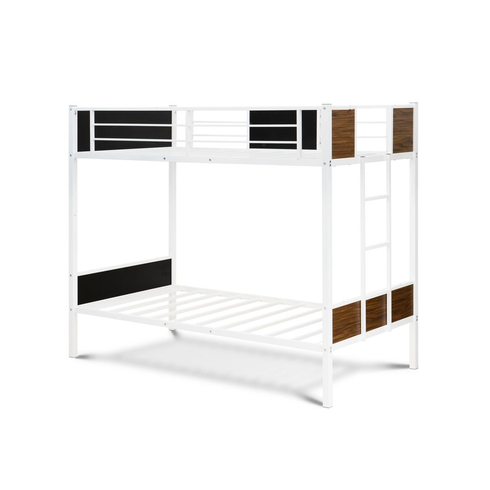 Twin Bunk Bed in powder coating white color