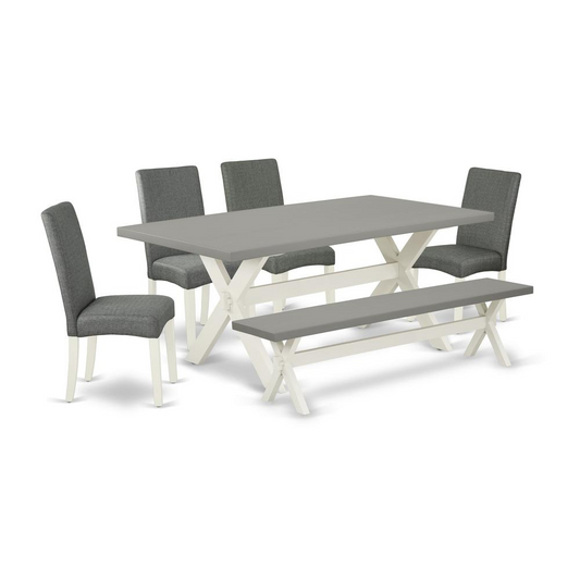 Linen White Finish 6-Pc Dinette Set