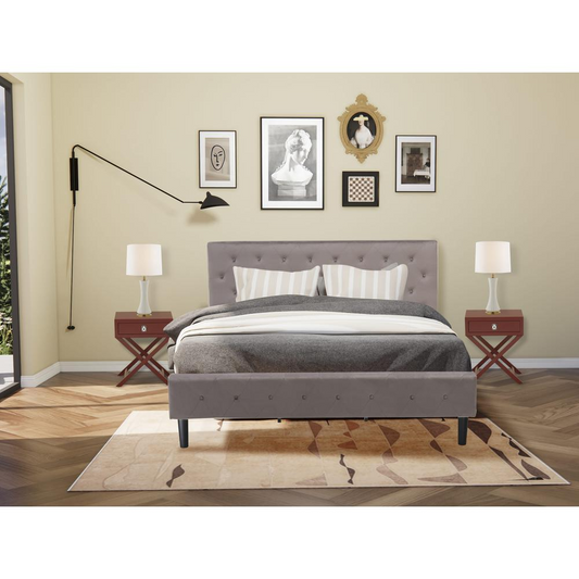 3 Pc Set - King Bed and 2 Nightstands