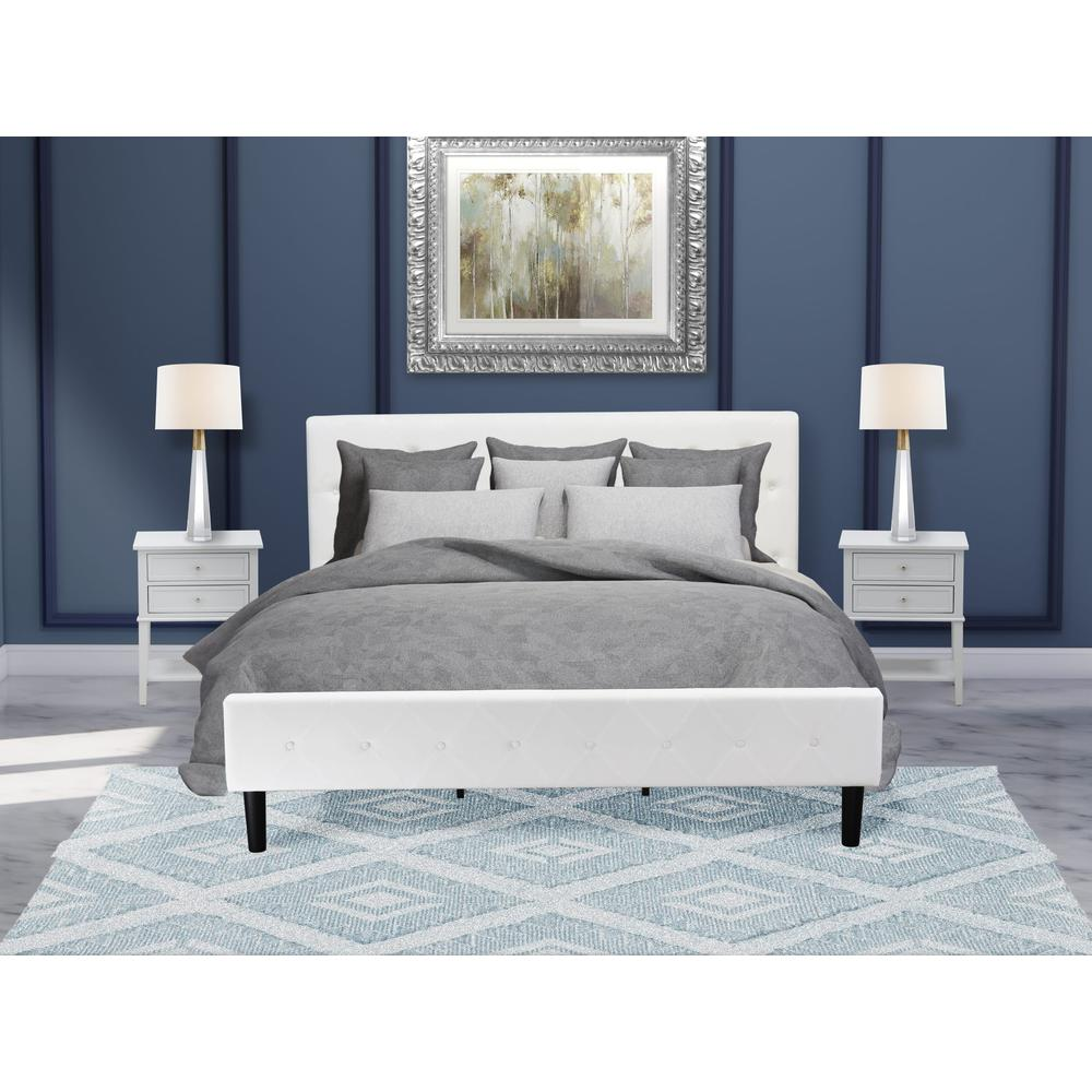 3 Piece Set - King Wood Bed and 2 Nightstands