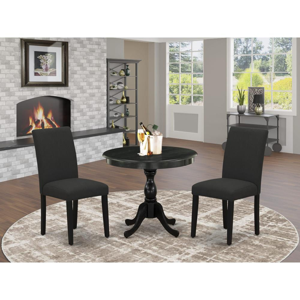 3 Piece DINETTE SET – Wire Brushed Black Finish