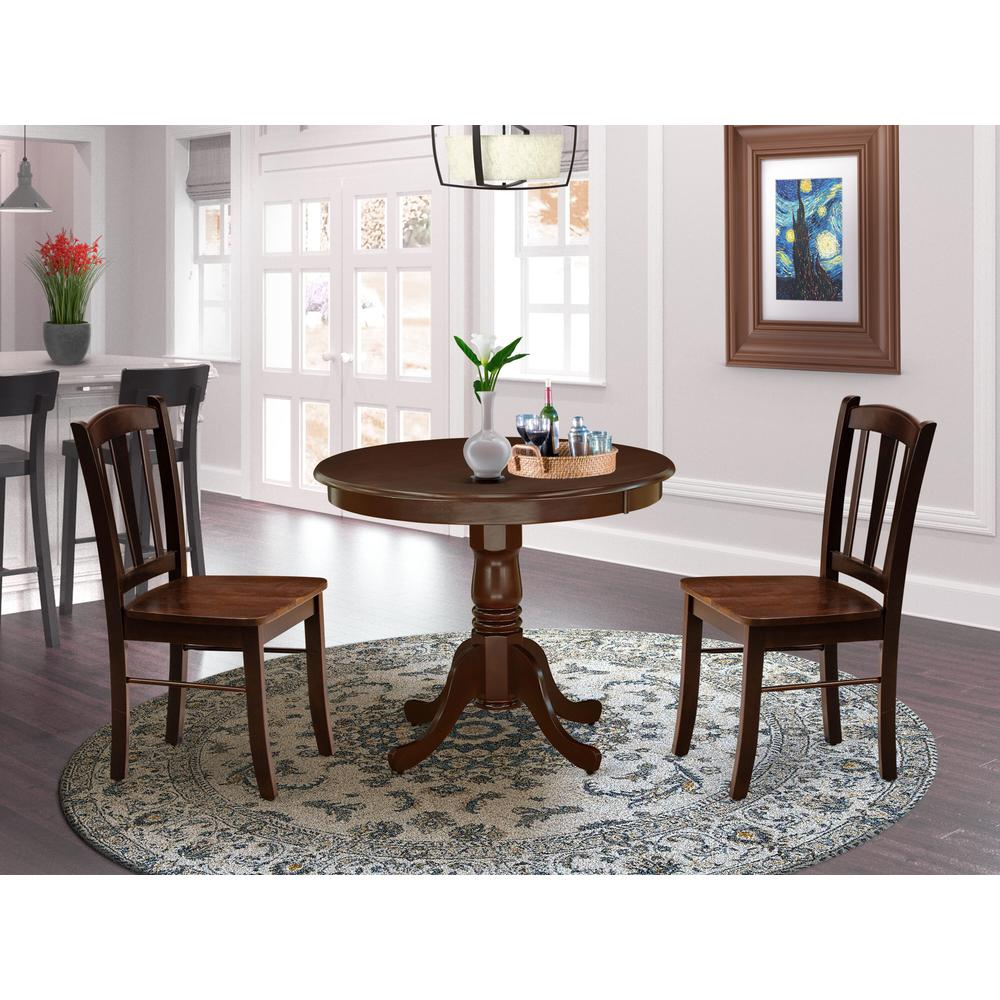 3-Piece Dinette Room Set - Mahogany Finish