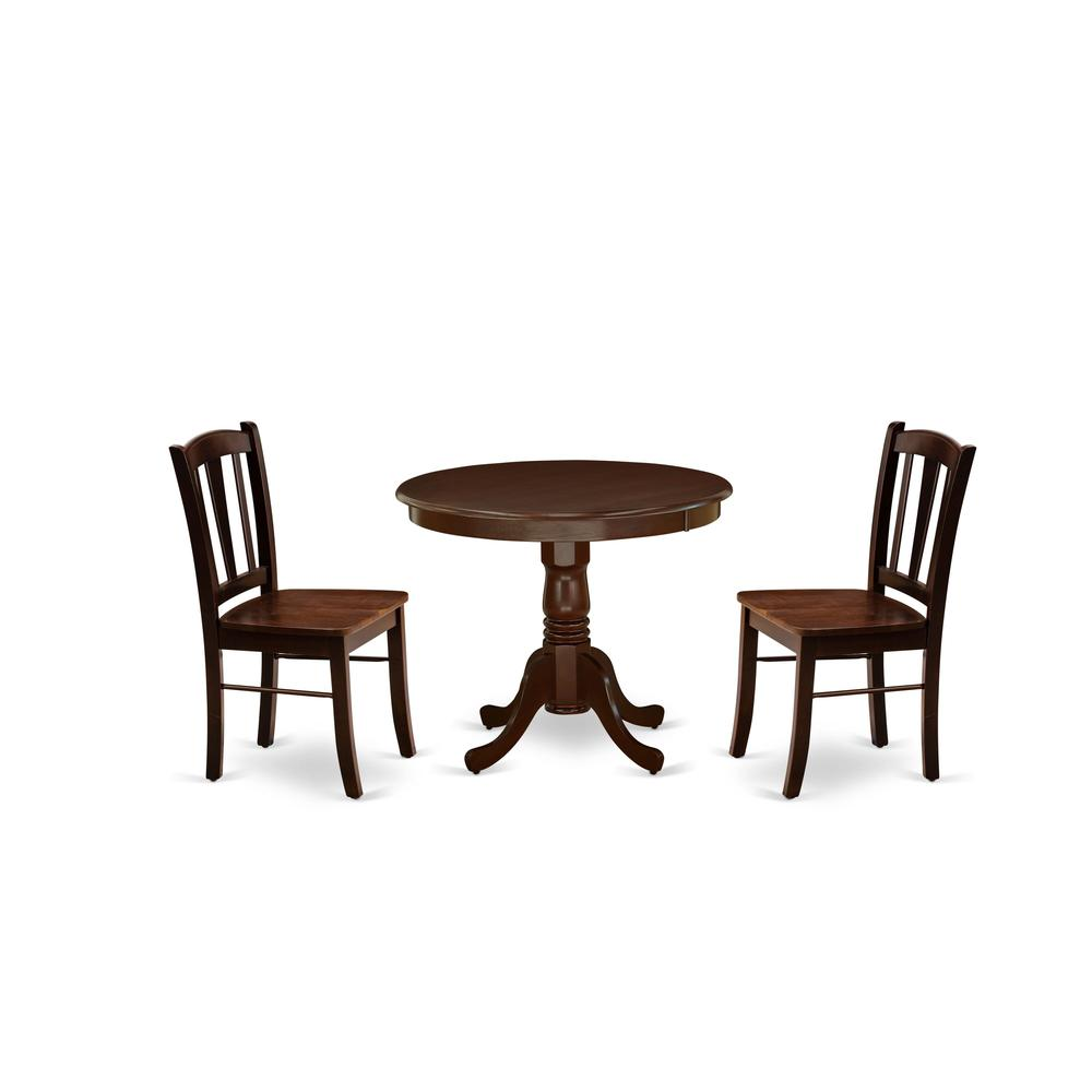 3-Piece Dinette Room Set - Mahogany Finish