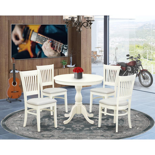 Linen White Finish 5-Piece Dinette Room Set