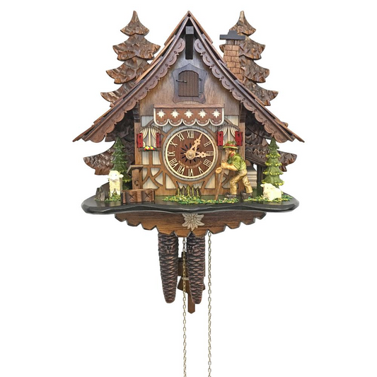 40912 - Engstler Weight-driven Cuckoo Clock - Full Size - 11"H x 12"W x 6.75"D