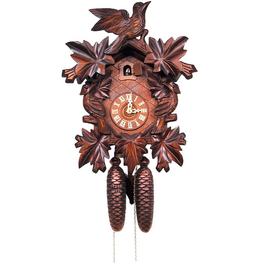 638-8 - Engstler Cuckoo Clock, Carved with 8-Day weight driven movement - Full Size - 15.5"H x 11.75"W x 6.25'