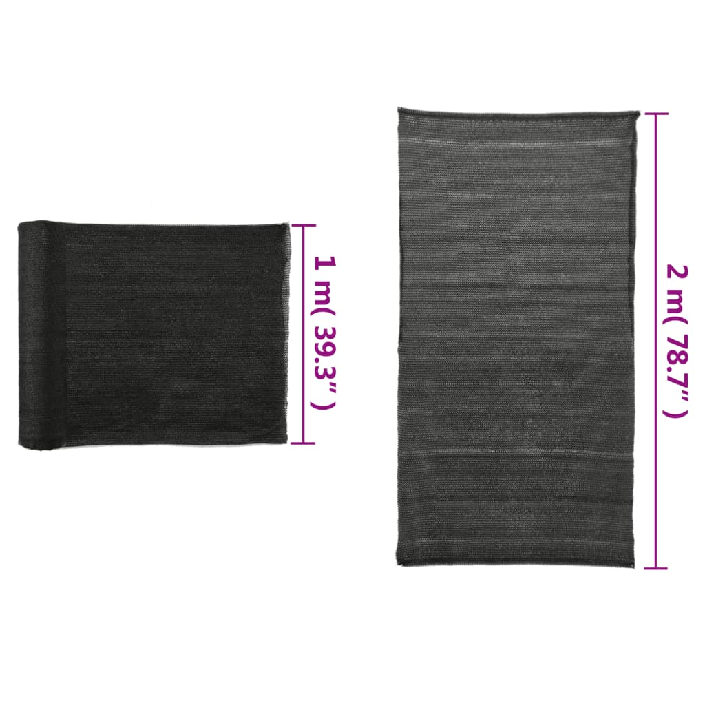 vidaXL Privacy Net HDPE 6.6'x82' Black