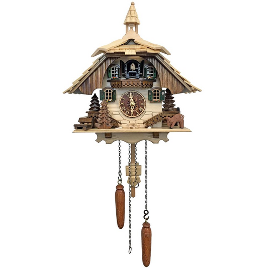 444-7QM - Engstler Battery-operated Cuckoo Clock - Full Size - 9.5"H x 9.5"W x 6.5"D