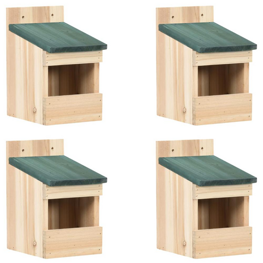 vidaXL Bird Houses 4 pcs 4.7"x6.3"x7.9" Firwood 7246