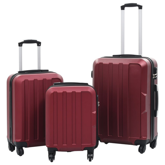 Hardcase Trolley Set 3 pcs Wine Red ABS