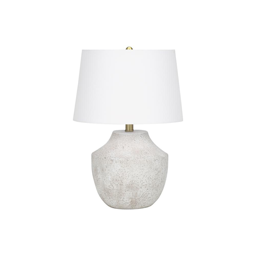 Lighting, 20"H, Table Lamp, Cream Concrete, Ivory / Cream Shade, Modern