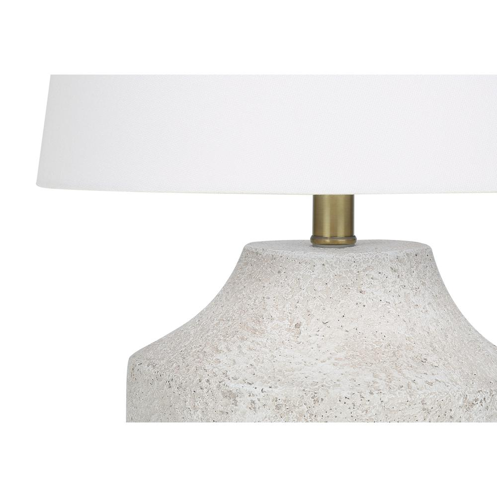 Lighting, 20"H, Table Lamp, Cream Concrete, Ivory / Cream Shade, Modern