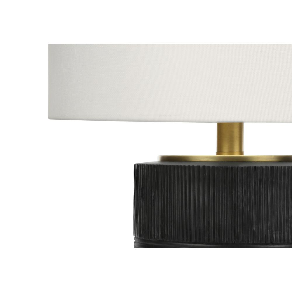 Lighting, 24"H, Table Lamp, Black Resin, Ivory / Cream Shade, Contemporary