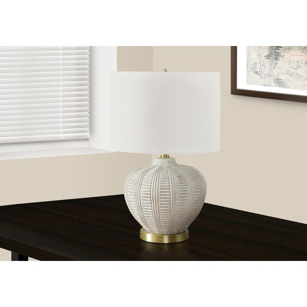 Lighting, 21"H, Table Lamp, Ivory / Cream Shade, Cream Resin, Transitional