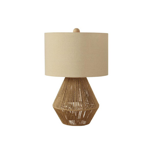 Lighting, 22"H, Table Lamp, Brown Rope, Beige Shade, Transitional