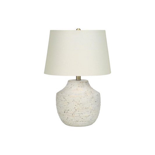 Lighting, 20"H, Table Lamp, Cream Concrete, Ivory / Cream Shade, Modern