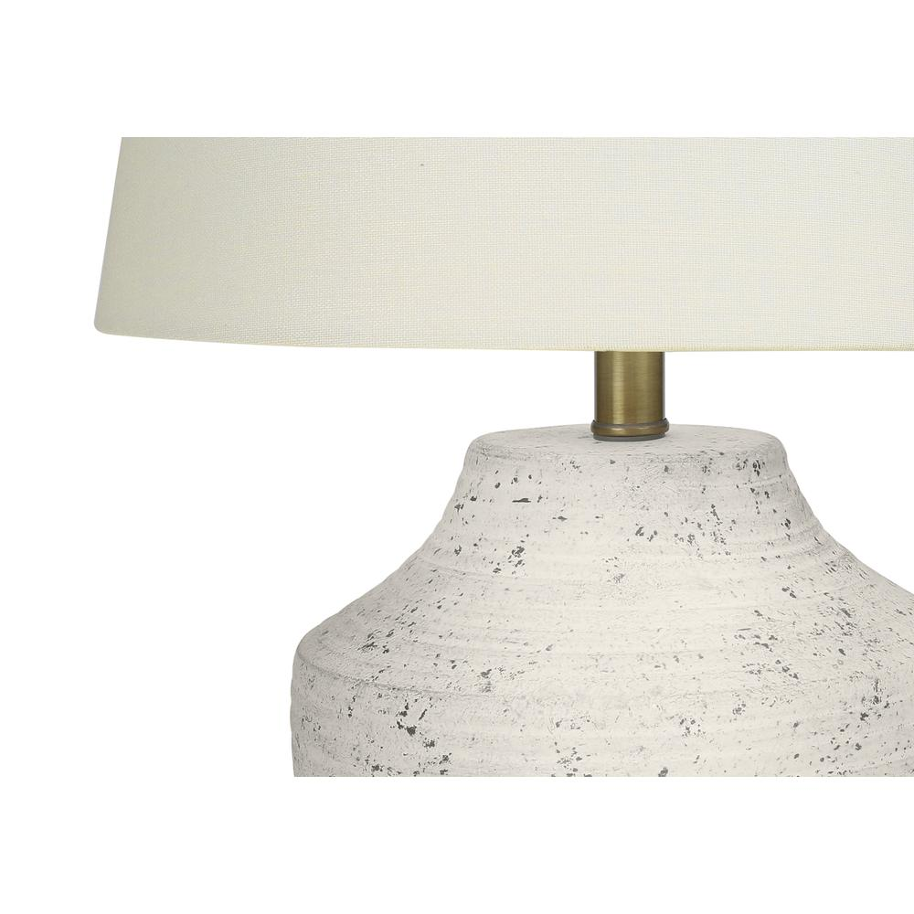 Lighting, 20"H, Table Lamp, Cream Concrete, Ivory / Cream Shade, Modern