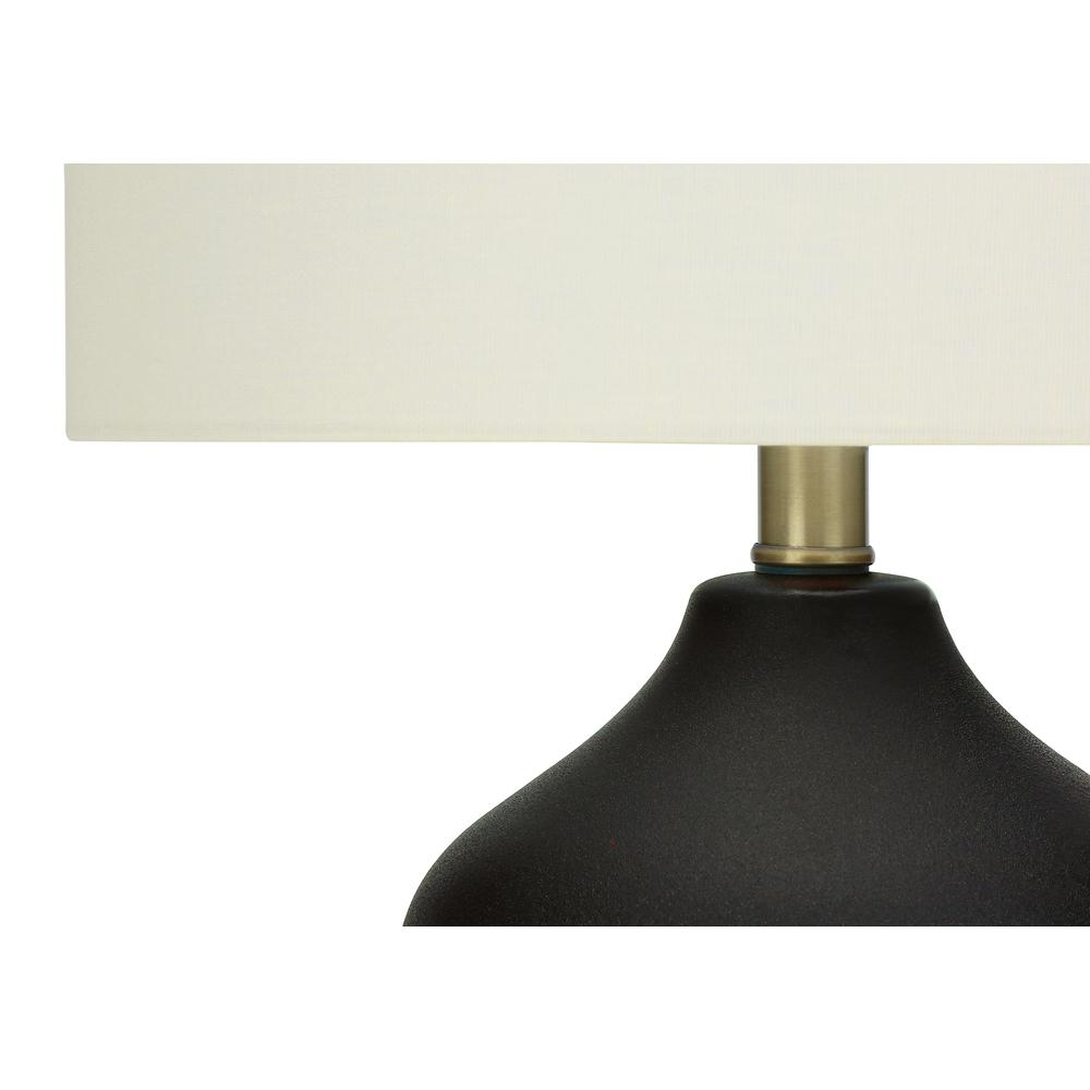 Lighting, 22"H, Table Lamp, Black Ceramic, Ivory / Cream Shade, Transitional