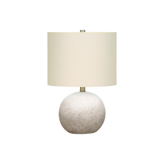 Lighting, 20"H, Table Lamp, Grey Concrete, Ivory / Cream Shade, Contemporary