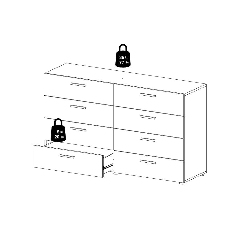 Austin 8 Drawer Double Dresser, Truffle