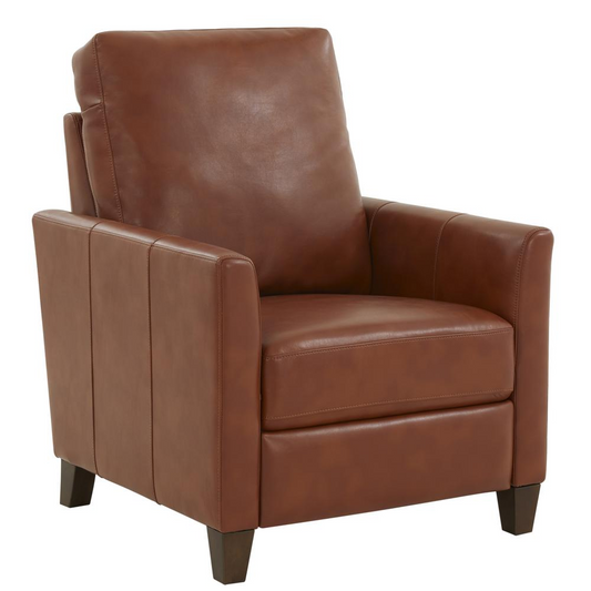 Penny Caramel Faux Leather Modern Recliner